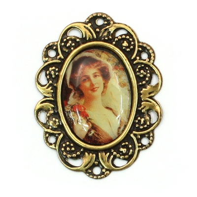 꽃다발 여인(명화까메오)