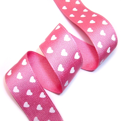 팥색/흰색하트(골지프린트)