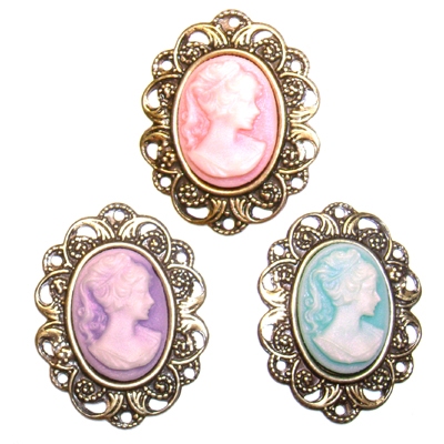 귀여운여인까메오13*18(핑크,보라,블루)