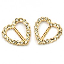 하트 테두리 큐빅/골드 금속장식(한개)