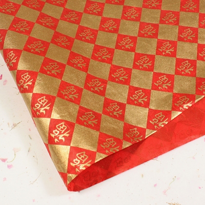 빨강/福금박(무늬한지)