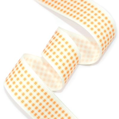 네모줄체크/오렌지(골전사프린트)