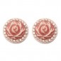 18mm 보석 장미원형 까메오(핑크)