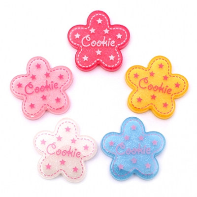 쿠키별 꽃모양 PL장식(한개)B1-6