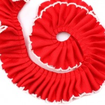 (카네이션)빨강/피콧 잔주름레이스