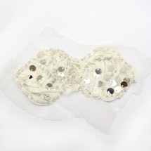 백아이보리/YS67 스팽글리본(쉬폰장식)