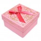 리본장식 금박 정사각상자(핑크)