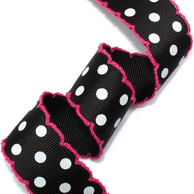 검정/흰색 골직 큰 땡땡이(체리피코트)