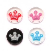원형 볼록 반짝이 왕관(한개)C1-6