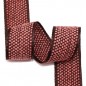 밤색/다홍 엠보샤넬리본(자카드)-95a