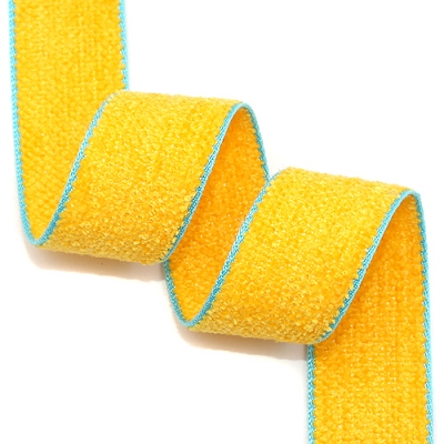 노랑/옥색 샤넬리본(자카드)-06a