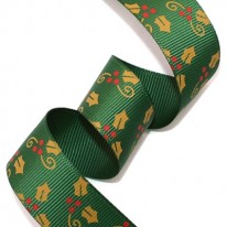 초록골직/노랑성탄잎사귀(크리스마스리본)