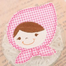 핑크/두건리본 소녀(와펜)