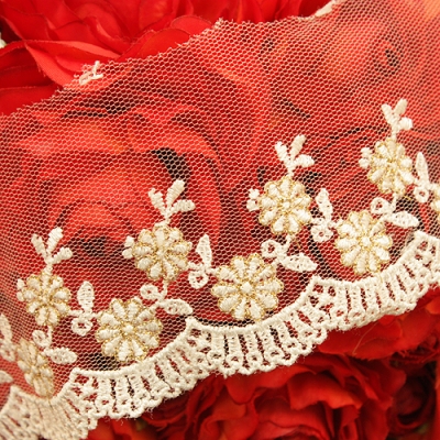 골드/소국 YJK378(자수망사레이스)