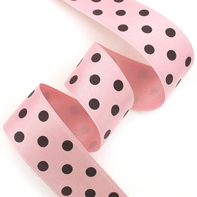 보라핑크/쥐색 큰땡땡이 무광양면(공단프린트)