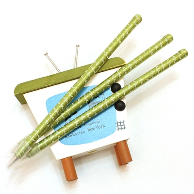 카키/영문공단리본 감은볼펜(한개)