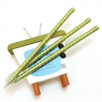 카키/영문공단리본 감은볼펜(한개)