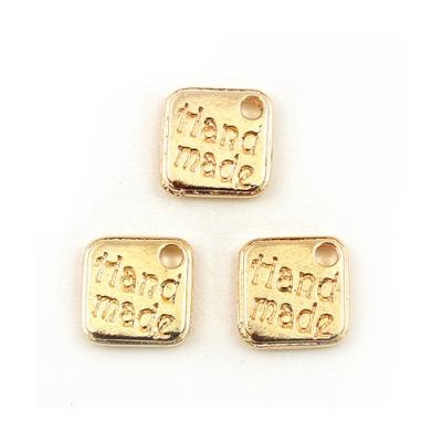 정사각 핸드메이드 펜던트/골드(금속장식)