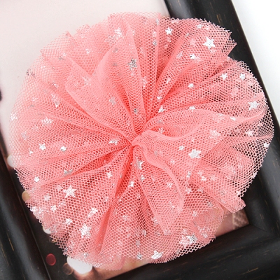 살핑크/(大)별반짝이 원형망사(원단장식)