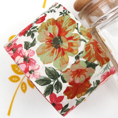 흰색/샤론플라워(원단리본)