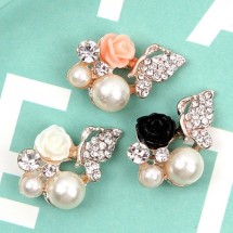 큐빅리프로즈 데코/골드(금속장식)