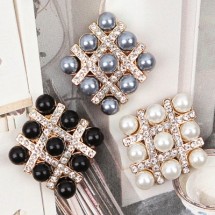 마름모 나인진주 데코/골드(금속장식)