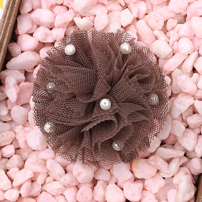 밤색/진주원형망사(원단장식)