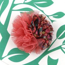 인디핑크/쉬폰플라워 망사볼(원단장식)