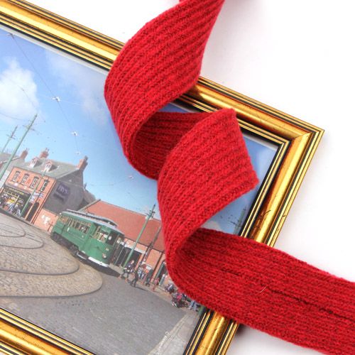 빨강/무지니트(원단리본)