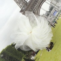 아이보리색/미니 심플망사볼(원단장식)