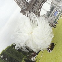 아이보리색/미니 심플망사볼(원단장식)