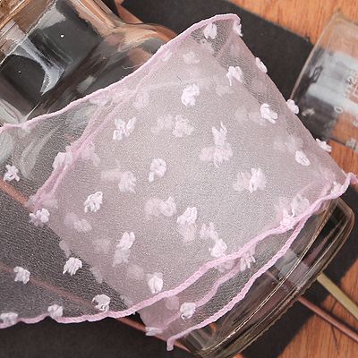 핑크/솔리드도트 인터로크(원단리본)