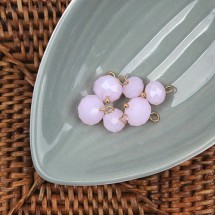 불투명연핑크/둥근고리원형 크리스탈장식