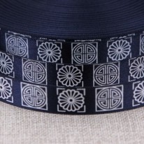 곤색/은색 사각전통문양(공단프린트)