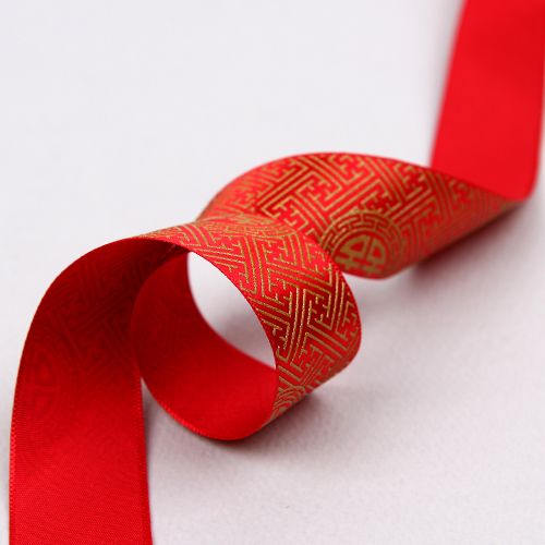 빨강색/금색S전통무늬(공단프린트)