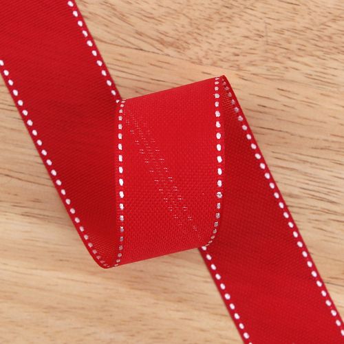 빨강색/흰색 매쉬오간디스티치