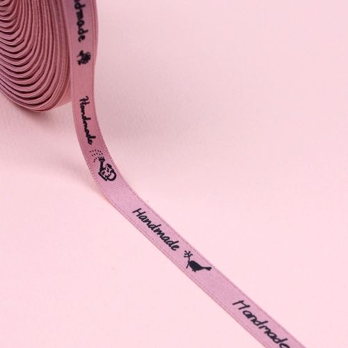 보라핑크/회색레터링핸드메이드(공단프린트)