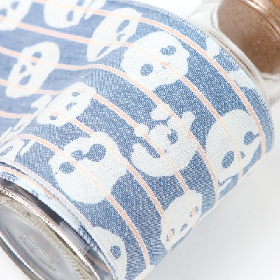 해골/청지 인터로크(원단리본)